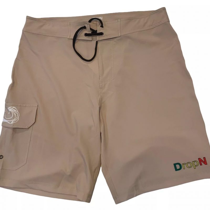 DropN Khaki Surf shorts men casual stretch