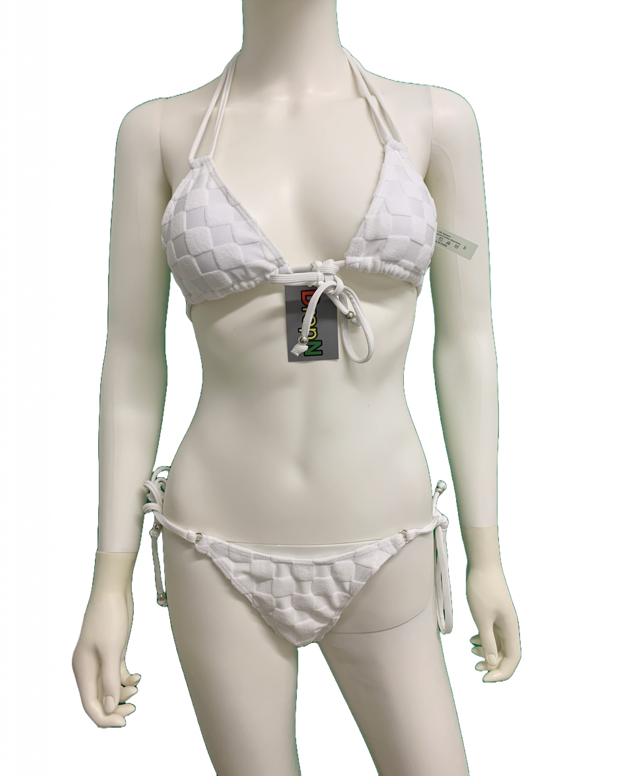 DropN Designer Bikini White Checkerboard